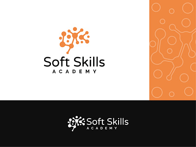 Soft Skills Academy - Online Soft Skills Training Logo Design academy brain brand branding creative design flat graphic design icon identity intelligence leadership logo modern public school simple soft skill speaking study