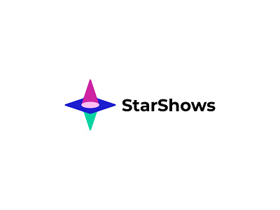 StarShows - Live Event Organizer Logo Design branding colorful creative design event graphic design identity logo modern show simple star transparency