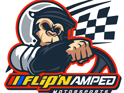 Flip'n Amped Motosports Sim Racing Team Logo