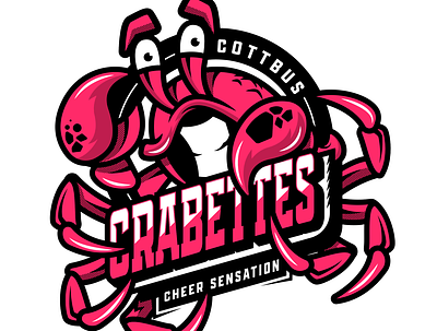 Cottbus Cheer Sensation Crabettes T-Shirt Design apparel character design cheerleader crab illustration illustrator mascot vector