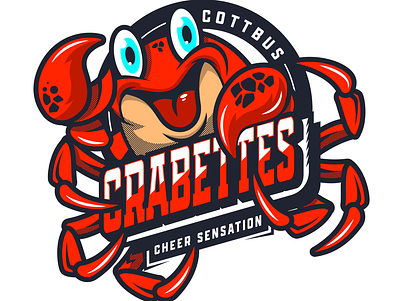 Cottbus Cheer Sensation Crabettes T-Shirt Design (Round 2) apparel branding character cheerleading design illustration illustrator mascot t shirt design vector