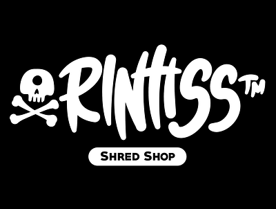 Rlntlss™ Shred Shop Branding branding design identity illustration illustrator logo mascot minimal onewheel skull and crossbones typography vector