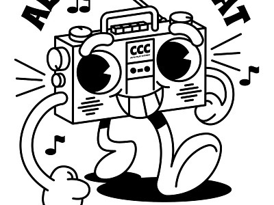 All About That Base apparel boombox character design illustration marching mascot vector vector art vector illustration vintage badge