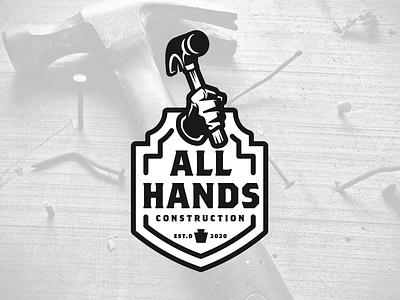 All Hands Construction Branding branding design illustration illustrator logo vector