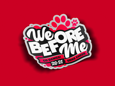 SRHS Cheer Stickers bulldogs design illustration illustrator motivational paw print sticker design typography vector