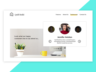 Testimonials - Daily UI 4 app branding clean dailyui design flat illustration logo minimal minimalistic reviews testimonial ui ux vector web website website design white whitespace