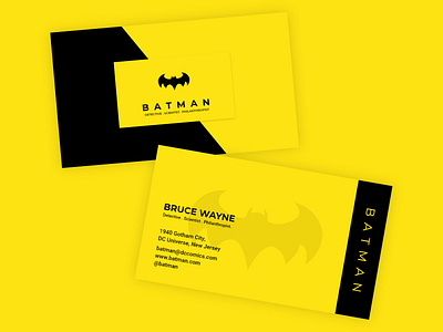 Batman - Business Card balck batman business card business card design businesscard card dccomics design dribbble dribbbleweeklywarmup logo minimalistic product design yellow