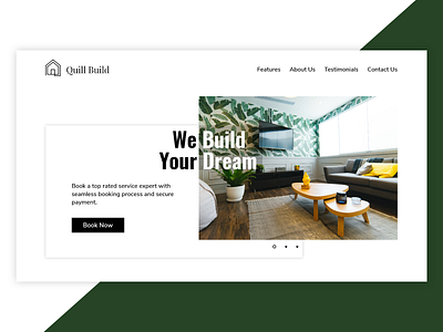 Quill Build - Landing Page dailyui design home screen home services homepage landing page minimalistic ui ux web web design website website concept whitespace