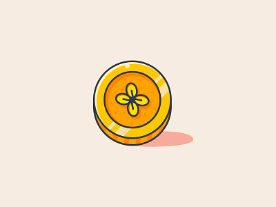 Lucky Coin clover coin icon flat icon illustration lucky icon token