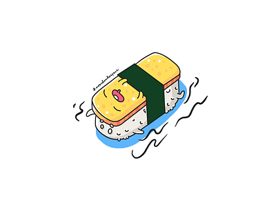 Tamago Sushi avatar character design flat illustration illustration sushi sushi logo tamago