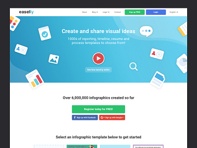 Easelly Web Landing easelly homepage infographic landing page ui ux web landing web ui