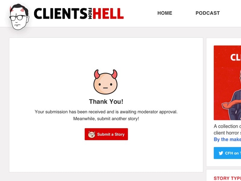CFH Thank You GIF clientsfromhell flat illustration funny gif thank you gif web ui