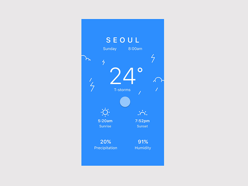 Weather App UI Animation invision studio mobile app mobile ui ui animation weather app weather widget