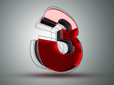 3 3d cinema4d number red render