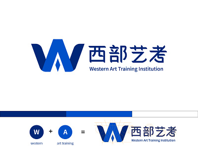 西部艺考/art training institution-logo design art training chinese logo typeface typography 字形设计 标志设计