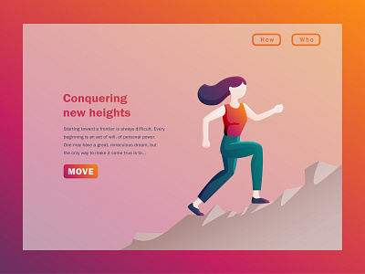 New Frontier climbing illustration landing page vector