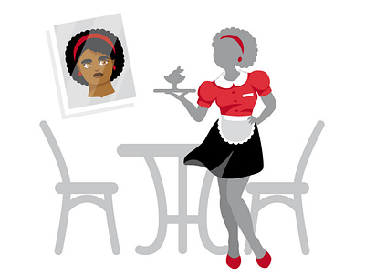 Waitress illustration proffesions teaching vector