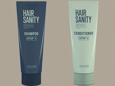 Hair Sanity Mens Shampoo branding illustration packaging