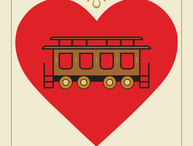 Left my heart in San Francisco on a cable car. design illustration san francisco vector