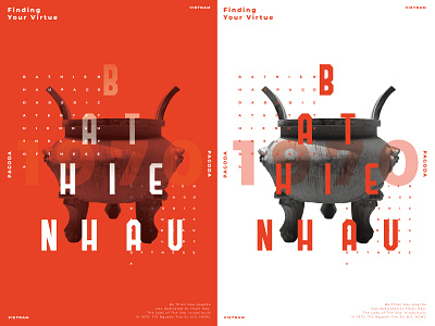 Ba Thien Hau pagoda adobe design photoshop poster typography
