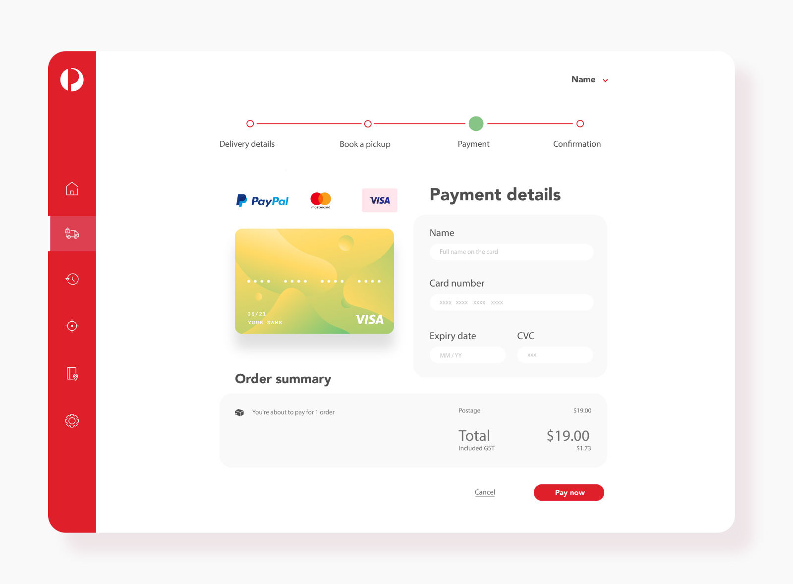 Australia Post payment page by Nhu Pham on Dribbble
