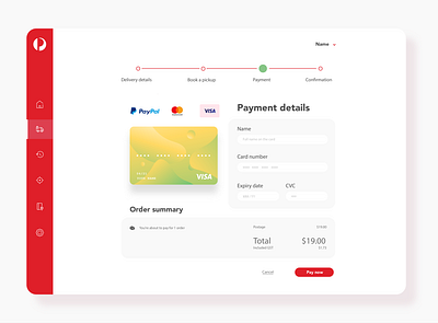 Australia Post payment page adobe app design graphic design icon illustration logo ui ux vector web