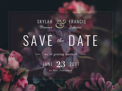 Save The Date flowers invitation invite overlay save the date stationery wedding