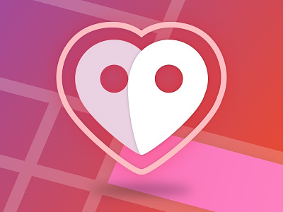 Love Finder Logo app date finder flirt heart logo love pink