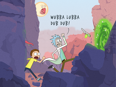 Rick & Morty Adventure Poster adventure design digital fan-art illustration morty rick rick-and-morty vector