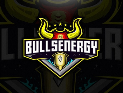 BULLSENERGY design esport logo illustration lettering logo mascot mascot design mascotlogo sketch vector