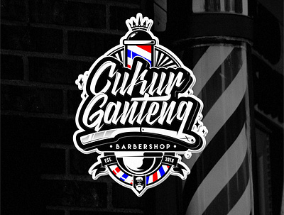 CUKUR GANTENG BARBERSHOP branding design designer icon illustration lettering logo sketch typography vector