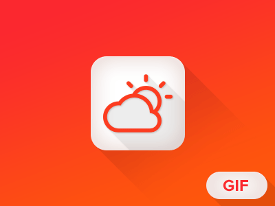 Cloud Icon - Gif cloud cloud icon gif icon interface ios7 long shadow shadow ui weather wheather icon