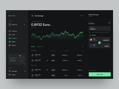 Banking Currency Exchange Dark Mode app cards crypto currency dark mode dashboard exchange financial funds investing money transfer payment platform savings stocks transactions ui vaults