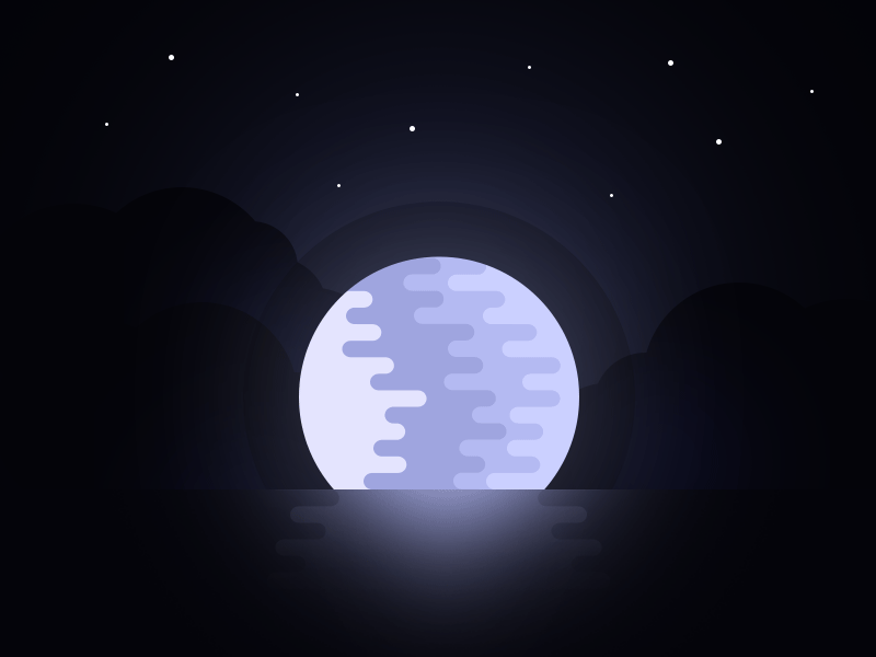 Moon over the lake after effect animation galactic gif lake moon planet space stars