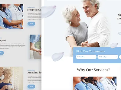 Rest-Home Homepage desgin flat healthcare homepage hospital hospitality landingpage medic petal rest home shadow web