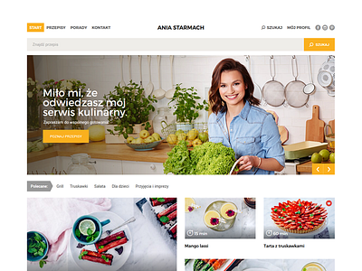 AniaStarmach.pl - Webdesign Recip Portal flat food landing page masterchef menu modern portal recipe web design yellow