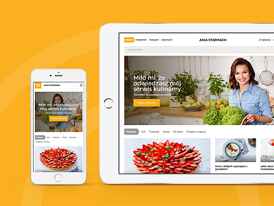 AniaStarmach.pl - Webdesign Recip Portal flat food landing page masterchef menu modern portal recipe web design yellow