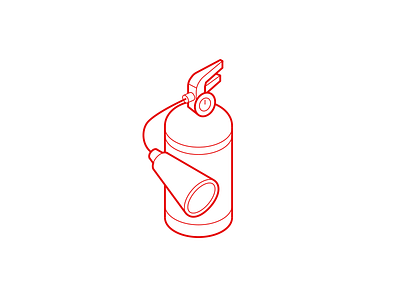 Isometric Fire Extinguisher extinguisher fire icon icons illustration isometric red ui