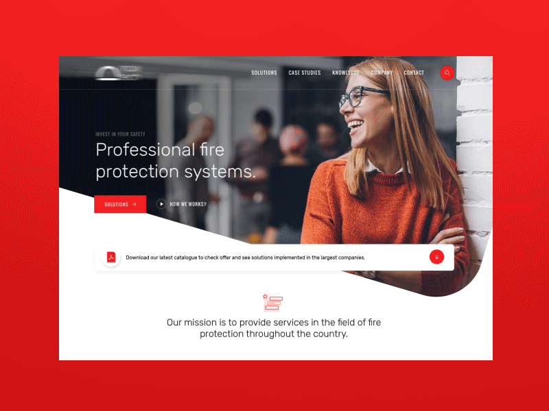 Homepage Animation contact design home icon illustration landing pietrasiak red service team web webdesign