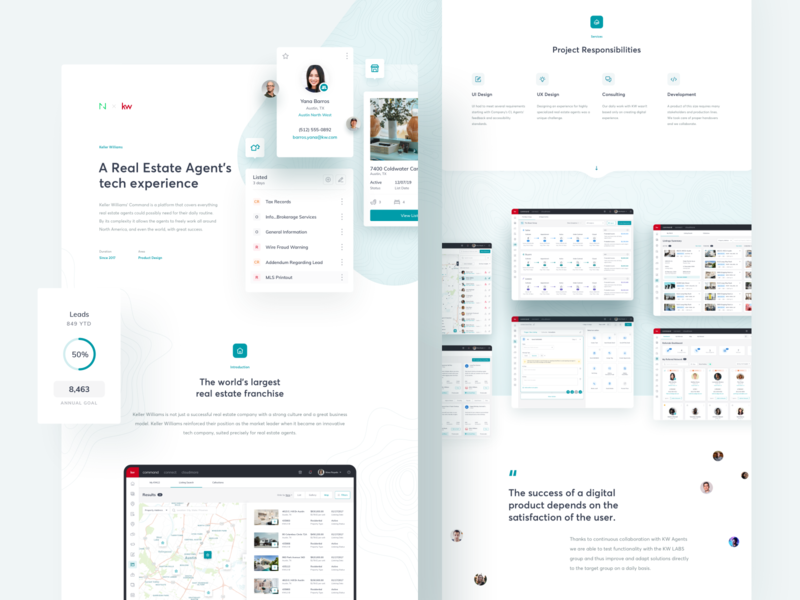 Keller Williams: World's largest Real Estate franchise animation blue case study dashboard design design system houses interaction keller williams mobile netguru profil real estate ui ux