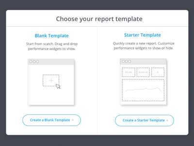 Choose Report Template report tool user experience user interface