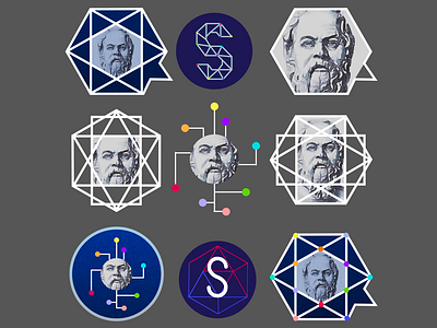 Socrates.AI Icons branding design illustration tech ui vector