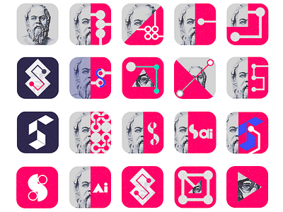 Socrates.AI: App Icons app branding design icon illustration logo tech typography ui ux vector web