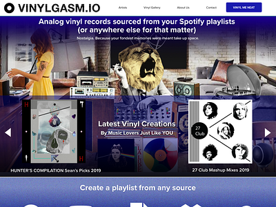 Vinylgasm.IO app branding design music tech ui ux web