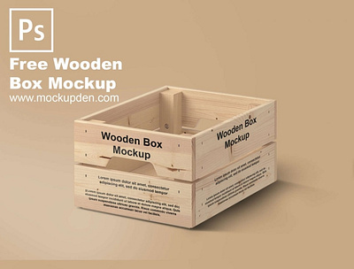 Free Wooden Box Mockup PSD Template mockup psd