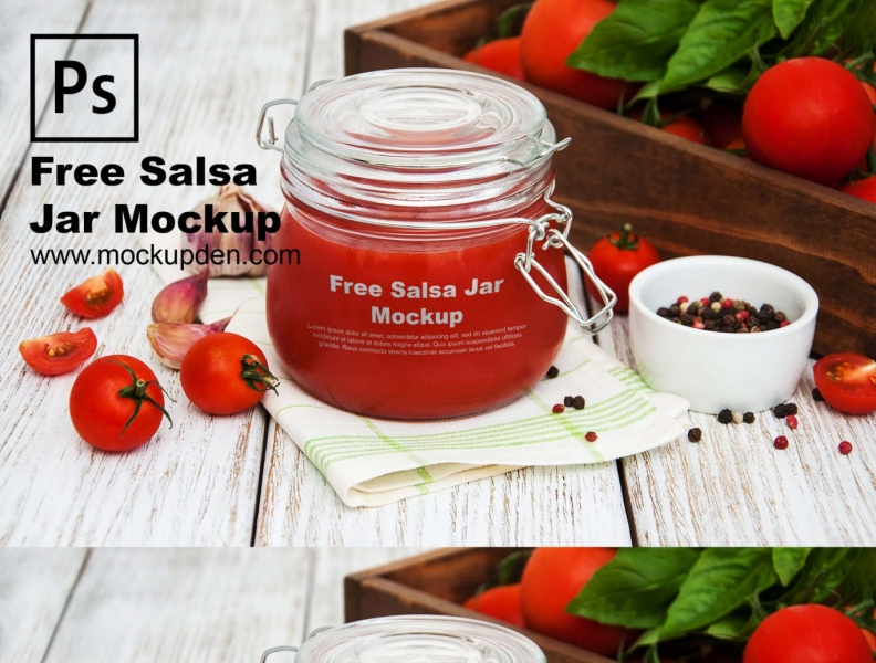 Download Free Salsa Jar Mockup Psd Template By Mockup Den On Dribbble PSD Mockup Templates