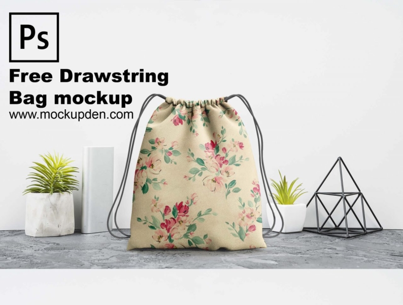 Drawstring Psd Bag Mockup