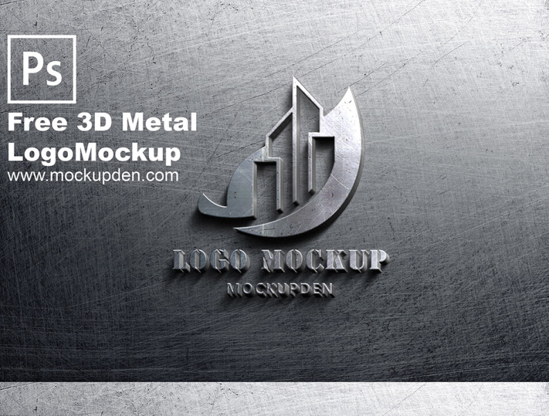 Free 3D Metal Logo Mockup PSD Template by Mockup Den on Dribbble