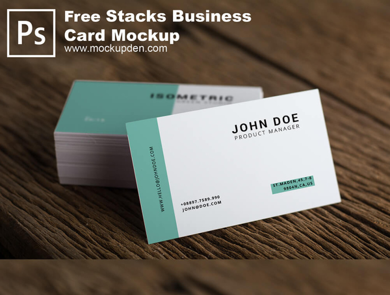 Free Stacked Business Card Mockup PSD Template by Mockup