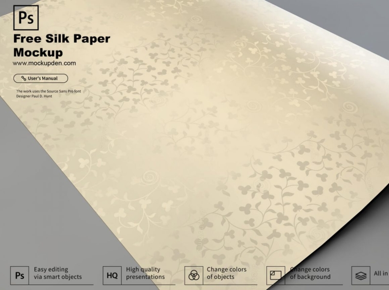 Download Free Silk Paper Mockup Psd Template By Mockup Den On Dribbble